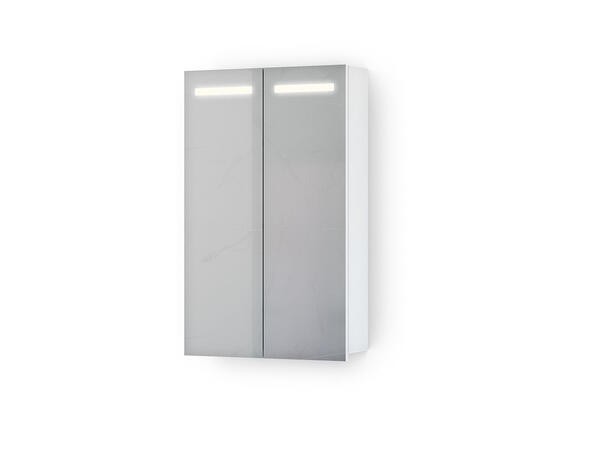 Speilskap IDA 50 50x80x15cm led-lys stikk hvit matt lakk