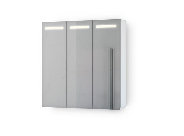Speilskap IDA 80 80x80x15cm led-lys stikk hvit matt lakk