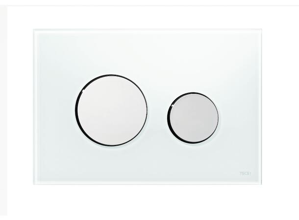 Betjeningsplate toalett TECEloop hvitt glass/krom knapper