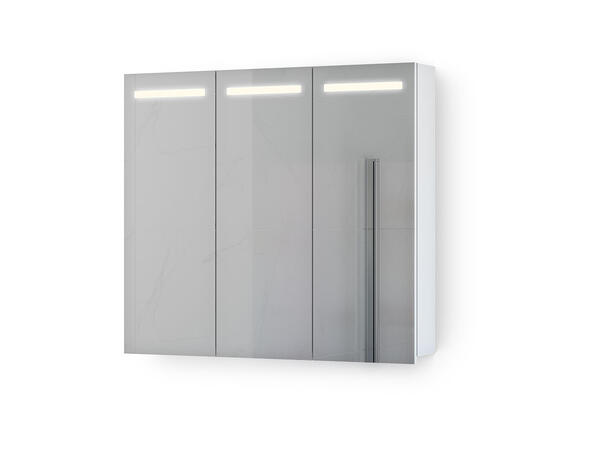 Speilskap IDA 90 90x80x15cm led-lys stikk hvit matt lakk