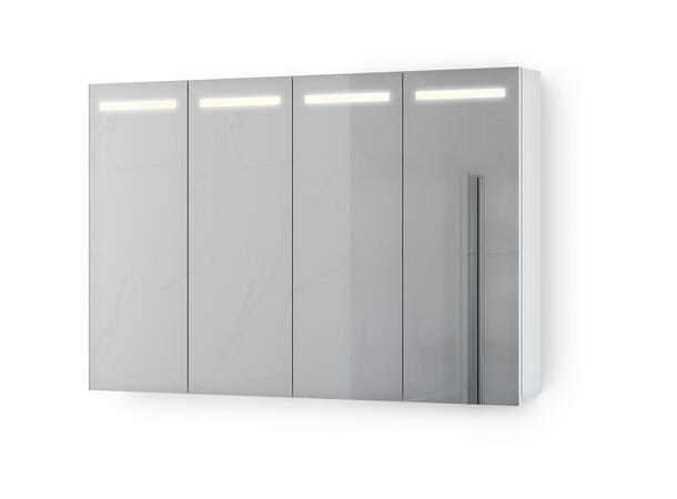 Speilskap IDA 120 120x80x15cm led-lys stikk hvit matt lakk