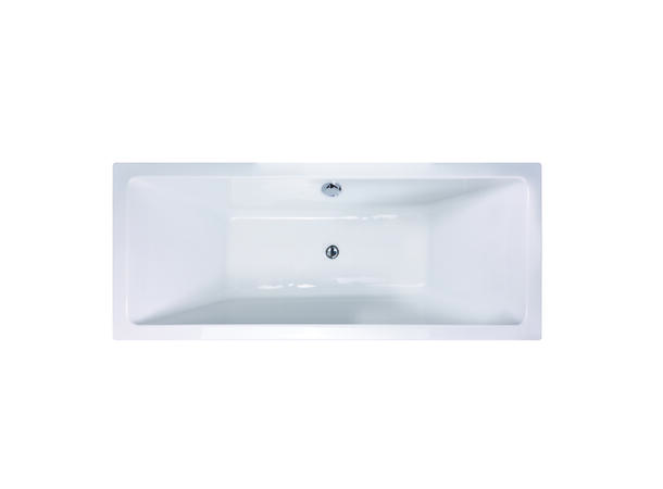 Badekarpakke med panel KVADRAT DUO 180 180x75x62cm (front&ende) sort matt/hvit