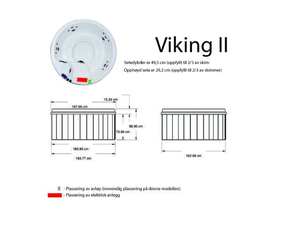 Utendørs massasjebad VikingSpa VIKING II ø183cm perlehvit/grå med lokk